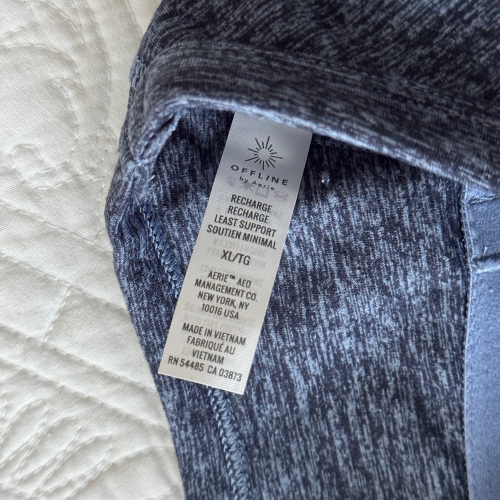 Offline by Aerie Recharge Racerback Sports Bra Blue Spacedye XL NWT - Picture 4 of 5
